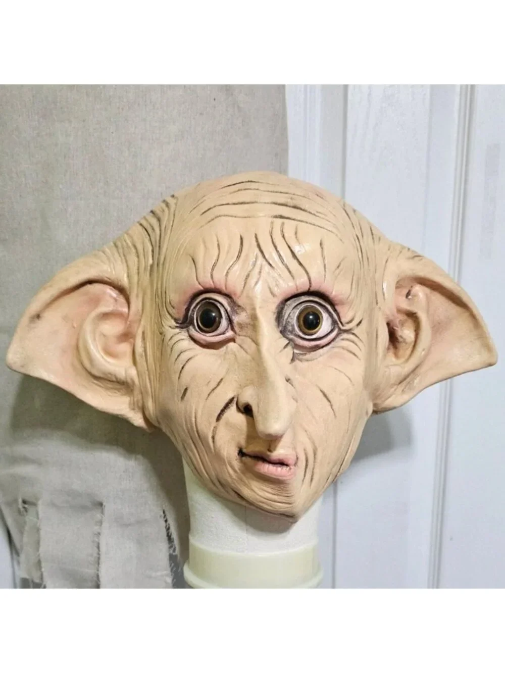 Harry Potter Dobby Costume Kids 7-8 Full Head Mask House Elf Tunic Halloween